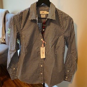 Vineyard Vines Gingham Black & White Button Down Shirt Size 0